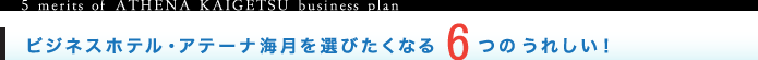 アテーナ海月ビジネスプラン・6つの特長